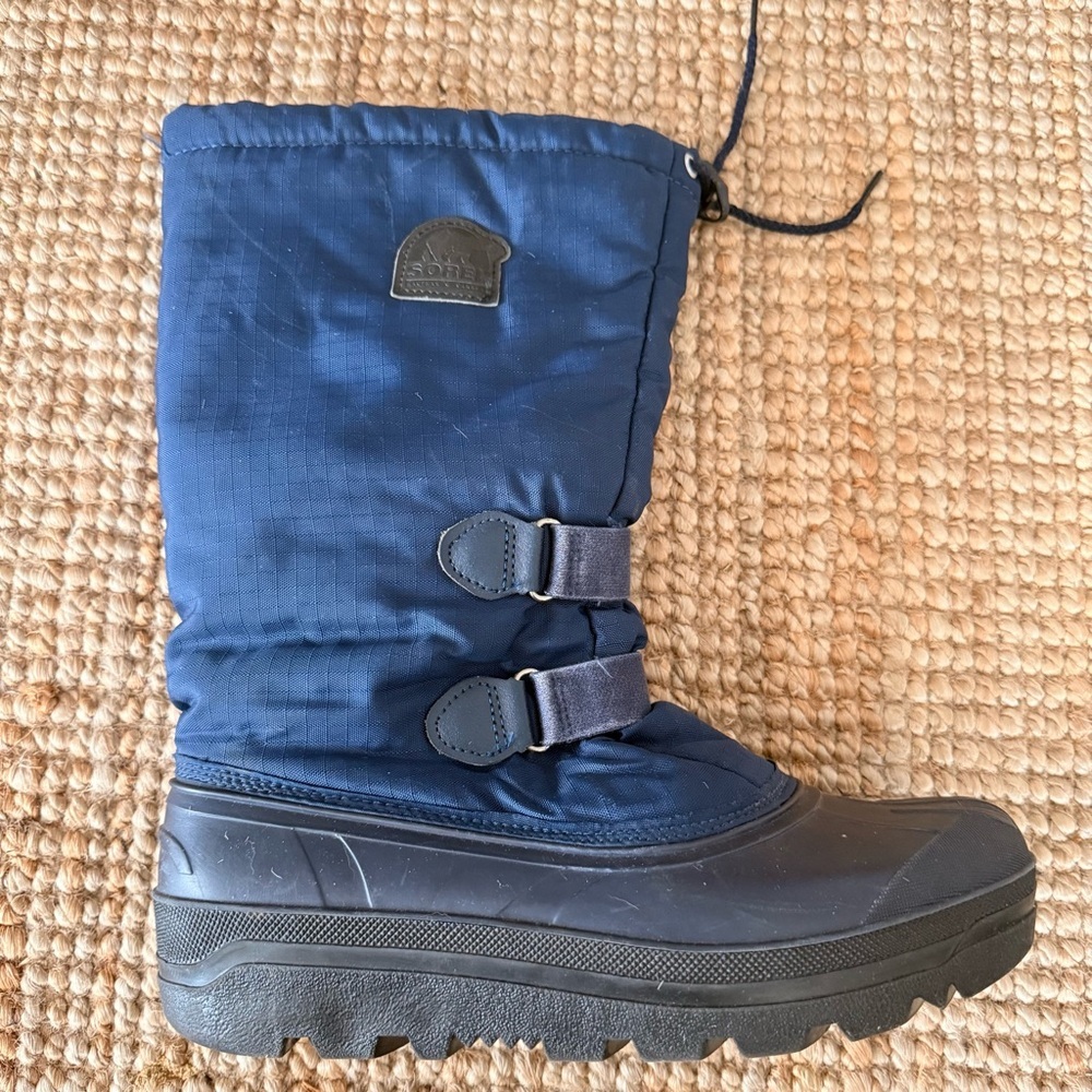 Sorel Womens Navy Blue Insulated Snow Boots Removable Felt Liner‎ Gorpcore Sz 10